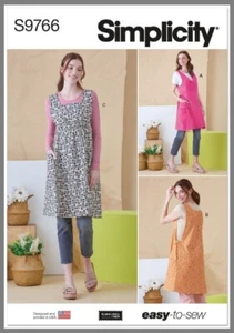 Simplicity Pattern Misses Tabard Aprons Wrap Around Apron 9766 Size XS-XL 4-22 - Picture 1 of 11