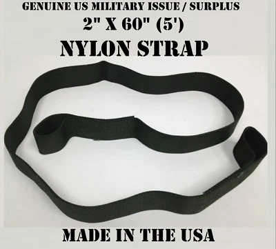 GENUINE US MILITARY ISSUE SURPLUS MILITARY TIE DOWN TOW STRAP DOUBLE LOOP STRAP HEAVY DUTY ATV MOTORCYCLE NEW