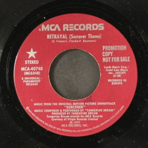 TANGERINE DREAM: betrayal (from sorcerer) / same MCA 7" Single 45 RPM - Picture 1 of 2