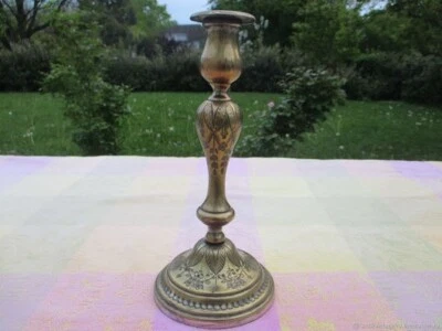 Chandelier ancien Bronze fleurs Art nouveau - Photo 1/4