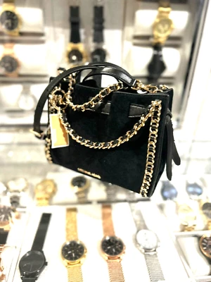 Michael Kors Pequeño Bolso de Cuero Negro Cartera Bandolera Bolso de Hombro Mensajero Foto 1 de 4