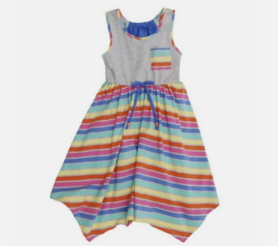 Jona Michelle STRIPW WITH POCKET  Sundress( Grey/Rainbow 10)NWT - Image 1 of 2