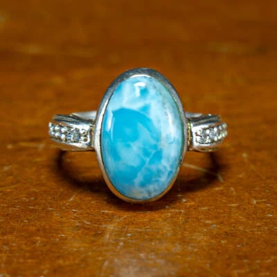 Natürlicher Larimar Ring 925 Silber - 25,65 ct - Bild 1 von 4