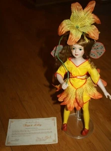 Flower Fairy Tiger Lily Doll 12" CICELY MARY BARKER Danbury Mint W box Bisque - Picture 1 of 7