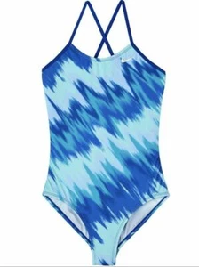 Nike Girls Blue Immiscible One Piece Swimsuit L10756 Size Small (8-10 YRS) - Picture 1 of 2