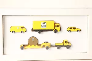 Wiking Modellautos 1:87 Set 500 Jahre Post mit Tieflader Kabelrolle (68158) - Bild 1 von 7
