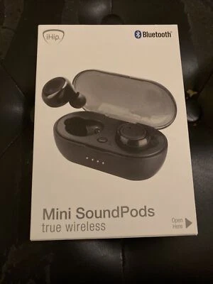 Наушники аккумуляторные iHip Mini SoundPods черные настоящие беспроводные Bluetooth 2-3 часа - Изображение 1 из 4