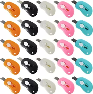 25PCS Mini Retractable Utility Knife Box Cutter Letter Opener, Random Color - Picture 1 of 12