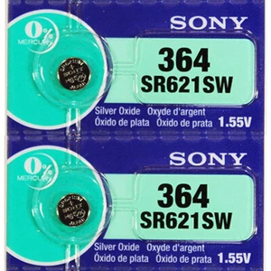 2 Pcs SONY 364 SR621SW Silver Oxide 1.55V Watch Battery SR60 AG1 0% Hg Exp.2026 - Picture 1 of 1