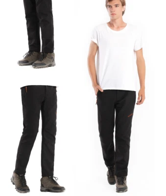 Pantalone softshell antivento impermeabile interno pile Trekking Bici Moto Pesca - Immagine 1 di 4