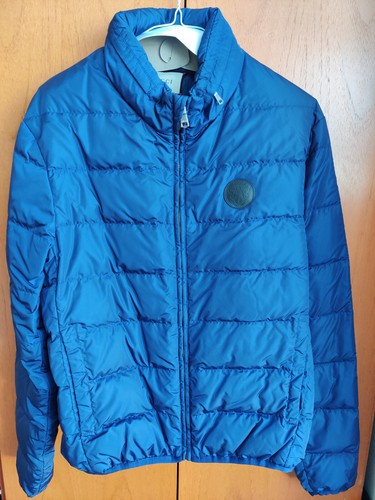 Piumino da uomo Gucci GG con cappuccio nylon blu taglia 52 Regno Unito taglia L