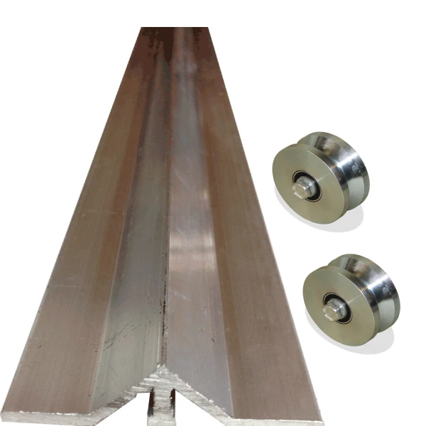  Rueda y puerta Dura de 4" con vía en V de aluminio 36 ft en secciones de 6 a 6 ft Foto 1 de 1