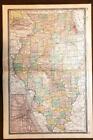 1887 ANTIQUE MCNALLY NEW INDEXED ATLAS MAP-ILLINOIS-UNITED STATES