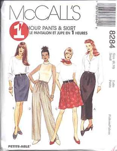 8284 UNCUT McCalls Vintage SEWING Pattern Misses Pull on Pants Skirt 1 Hour OOP - Picture 1 of 2