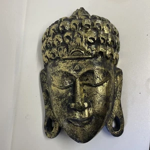 Deko Wand Buddha Maske mit Aufhänger Teakholz Handarbeit - Bild 1 von 2
