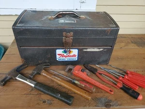 Penncraft Cassetta degli attrezzi in metallo con ripiano rosso modello 3003 più attrezzi martelli altro - Foto 1 di 16