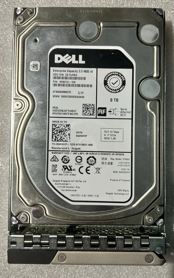 Disco duro Seagate ST8000NM0075 8 TB, interno, 7200 rpm, 3,5 pulgadas Foto 1 de 1