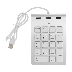 USB Number Pad Wired Numpad Retro Mechanical Keyboard Keypad Hub - Picture 1 of 12