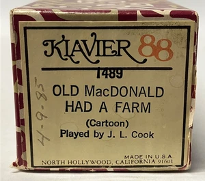 Klavier 88 Spieler Klavier Wortrolle 1489 Old MacDonald Had a Farm, Played Cook  - Bild 1 von 4