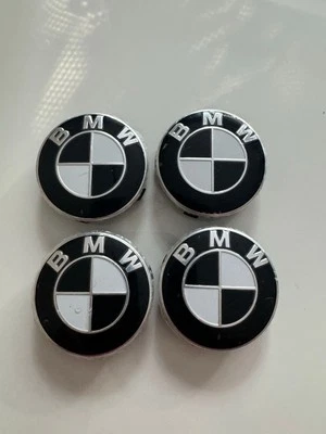 56mm X 4 BMW Wheel Centre Cap Badge Emblem F40 G20 G30 G80 F44 Black&white - Image 1 of 4