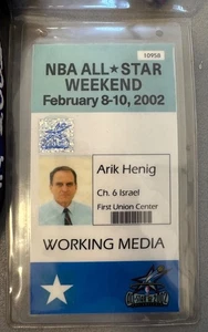 NBA All-Star Weekend 2002 Media Credential Pass & Lanyard Philadelphia - Bild 1 von 4