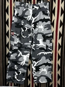 Vintage Interstate Camo Cargo Pants Jeans Baggy Wide USA JNCO Style Mens 36x32 - Picture 1 of 8
