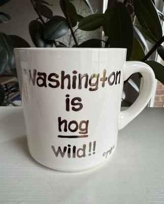 Vintage Anos 80 Washington Redskins Washington Is Hog Wild!!” Caneca de cerâmica NOVA - LEIA - Imagem 1 de 4