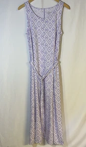 Cuddl Duds Gr. Medium Flexwear lila Ösen Maxikleid ärmellos Bindeband Taille - Bild 1 von 9