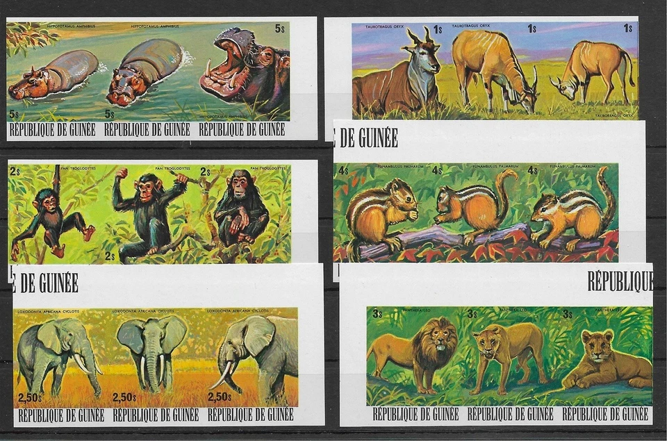 SMT, 1977, GUINEA: Animales africanos Mi nr 793/810 imperforados, MNH NO LISTADO CV Foto 1 de 1