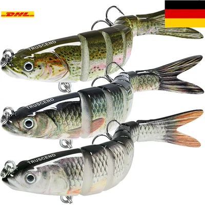 TRUSCEND 8-Segment Crankbait | Realistische 3D-Augen | Bassvibration