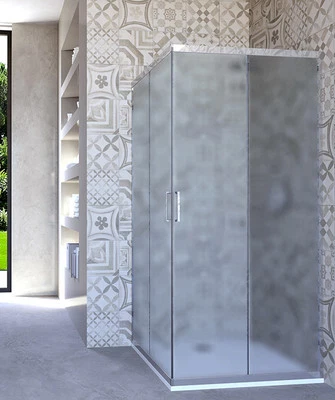 Box doccia 60x60 cm angolare porta scorrevole opaco - Immagine 1 di 4