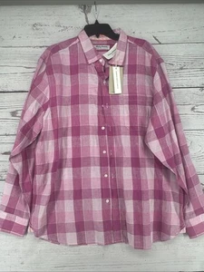 Herren Tommy Bahama Barbados Breeze Beach Day Kariert Langarm Größe XL Rosa - Bild 1 von 6