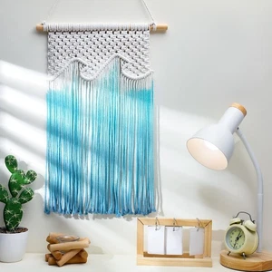 Strand Welle hängende Quasten Dekor 14" x 20" Ozean Makramee Wandbehang Küste... - Bild 1 von 6