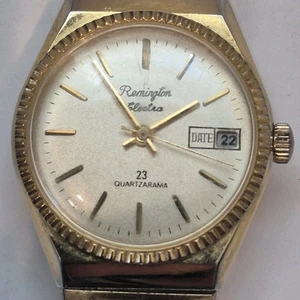 Vintage Remington Electra Quartzarama Men’s Watch Black Dial 23 Jewel Automatic - Picture 1 of 5