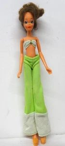 1972 Vintage Hasbro Leggy Doll "Nan" Brunette Curly Hair Original Green Outfit - Picture 1 of 3