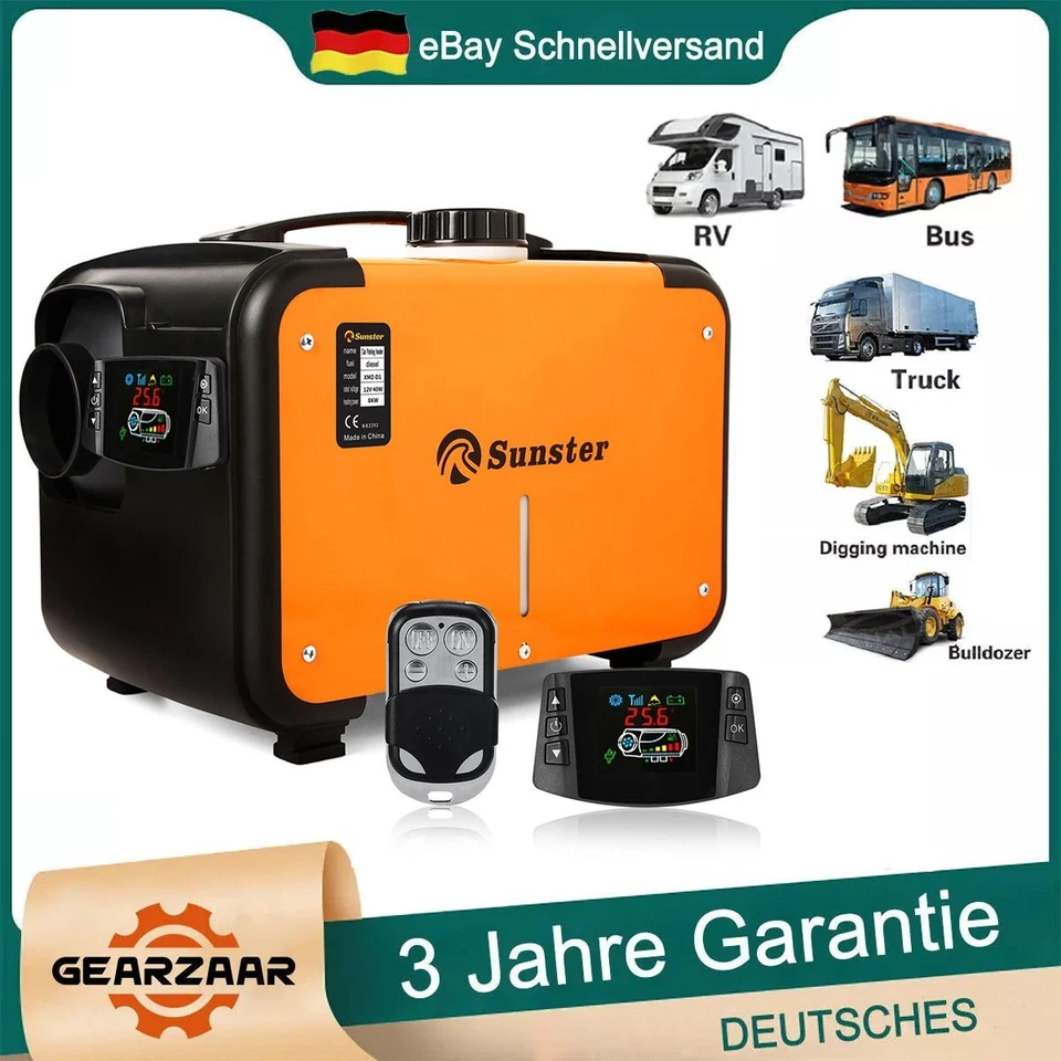 Calefacción diésel coche 8KW 12V calefacción auxiliar calefacción de aire calentador de aire calentador de aire DE - Imagen 1 de 4