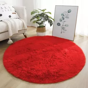 Soft Fluffy round Area Rug, Cozy Plush Shaggy Circle Carpet for Living Room Bedr - Picture 1 of 3