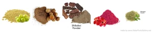Pure Natural Amla Reetha Shikakai, Bhringraj & Hibiscus Mix Powder For Hair - Picture 1 of 6