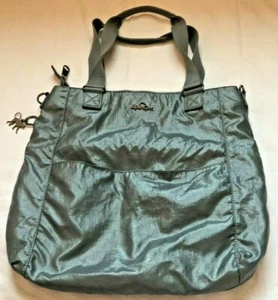 TOP Silber Grau glänzende Handtasche von Kipling mit Affen Anhänger neuwertig - Bild 1 von 1