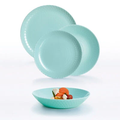 Tafelservice Geschirr Set Kombiservice für 6 Personen Pampille 18 Tlg. türkis... - Bild 1 von 4