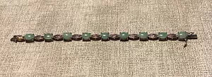 Vintage Sterling Silber 925 Jade Gliederarmband 7 1/2" - Bild 1 von 4