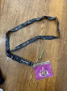 Disney Parks B & W Sketch Print/Quotes Lanyard Be Our Guest Never Grow Up... EUC - Picture 1 of 13