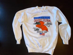 Vintage 1991 Operation Desert Storm White Sweatshirt S/M - Picture 1 of 6