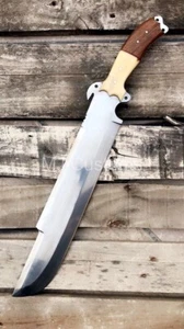 20 Zoll MASSGESCHNEIDERT HANDGEFERTIGT D2 STAHL RAUBTIERJAGD FESTE KLINGE BOWIE MESSER MIT Hülle - Bild 1 von 5
