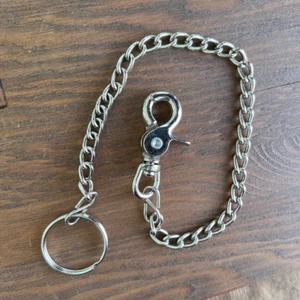 17" Silver Chain Link Steel Wallet Chain Biker Trucker Key Chain Punk Pants - Picture 1 of 4