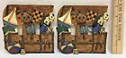 Double Light Switch Plates Childs Toy Chest Box Hand Painted Figi Resin Lot Of 2