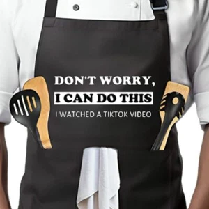 EASTERUP Black Funny Cooking Apron - Adjustable Aprons for Men and Women with... - Picture 1 of 8