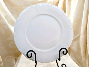 Vintage Hutschenreuther Sylvia 10 1/8" Dinner Plate All White Embossed Porcelain - Picture 1 of 10
