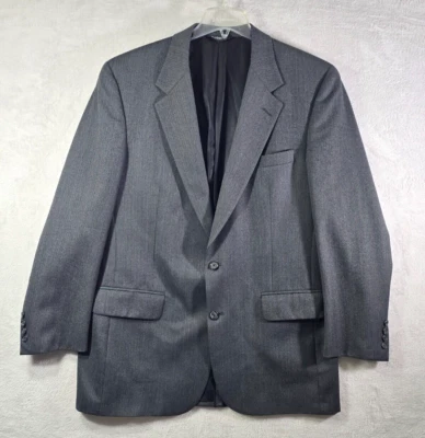 Винтажный BURBERRY 100% чисто шерсти темно серый полоски Blazer костюм куртка мужская размер XL - Изображение 1 из 4