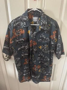 DAVID CAREY ORIGINALS Schleppe Kurzarm Hemd mit Knopfleiste blau grau ~ XL - Bild 1 von 4